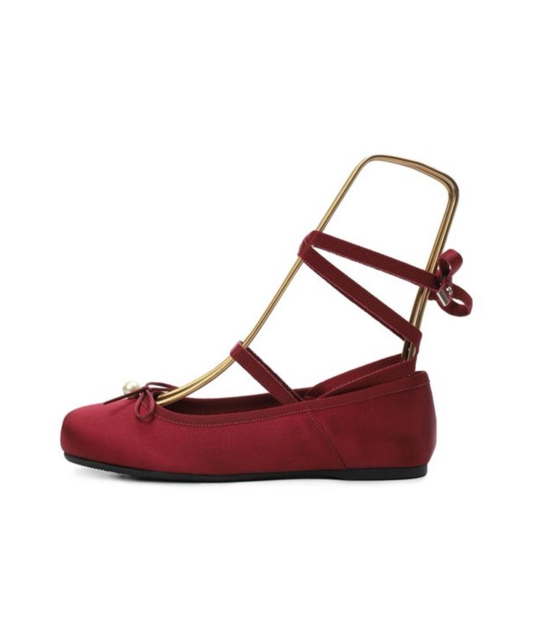 CHRISTIAN DIOR Бордовые балетки, фото 5