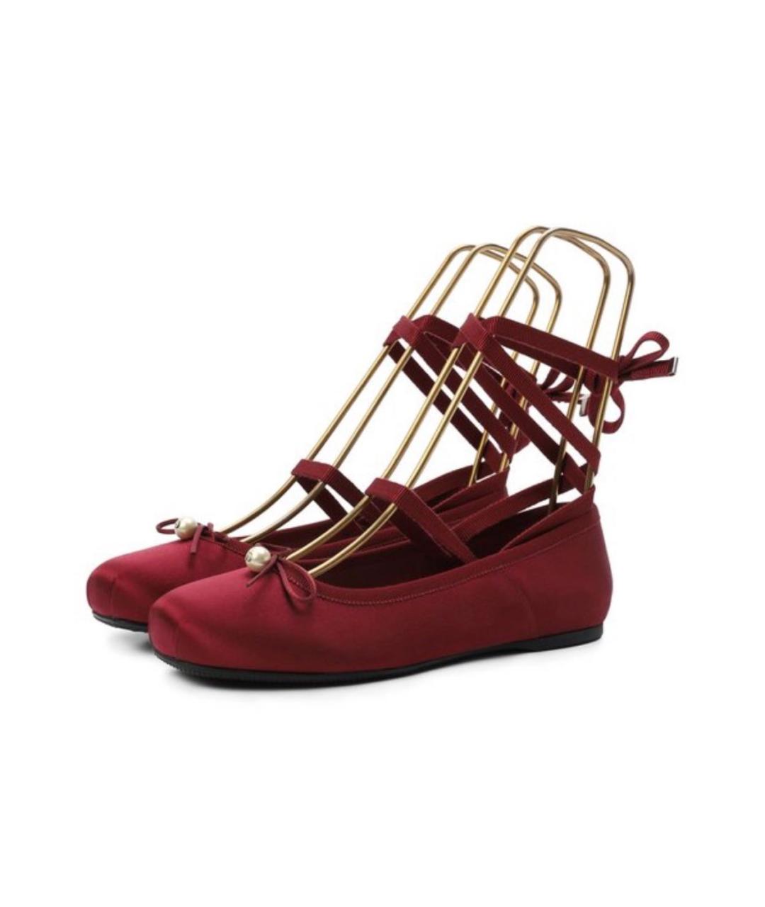 CHRISTIAN DIOR Бордовые балетки, фото 2