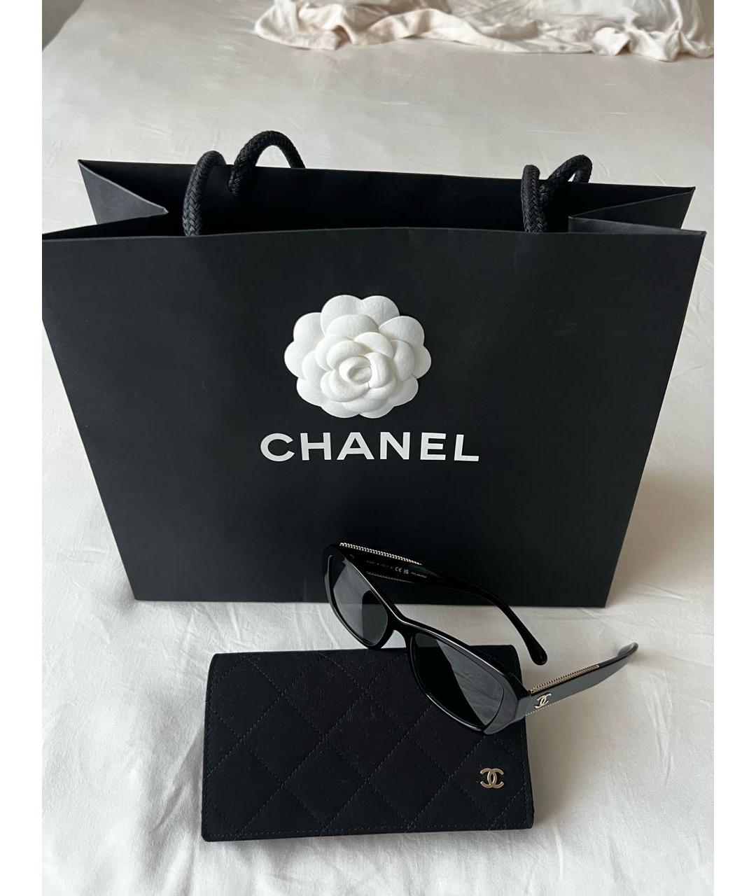 CHANEL Черные пластиковые солнцезащитные очки, фото 7