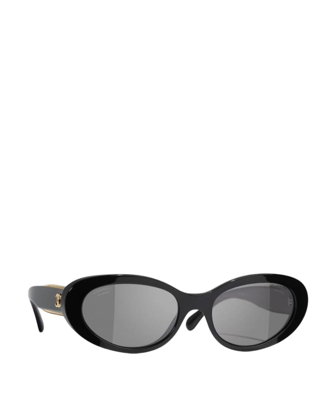 CHANEL Черные пластиковые солнцезащитные очки, фото 1