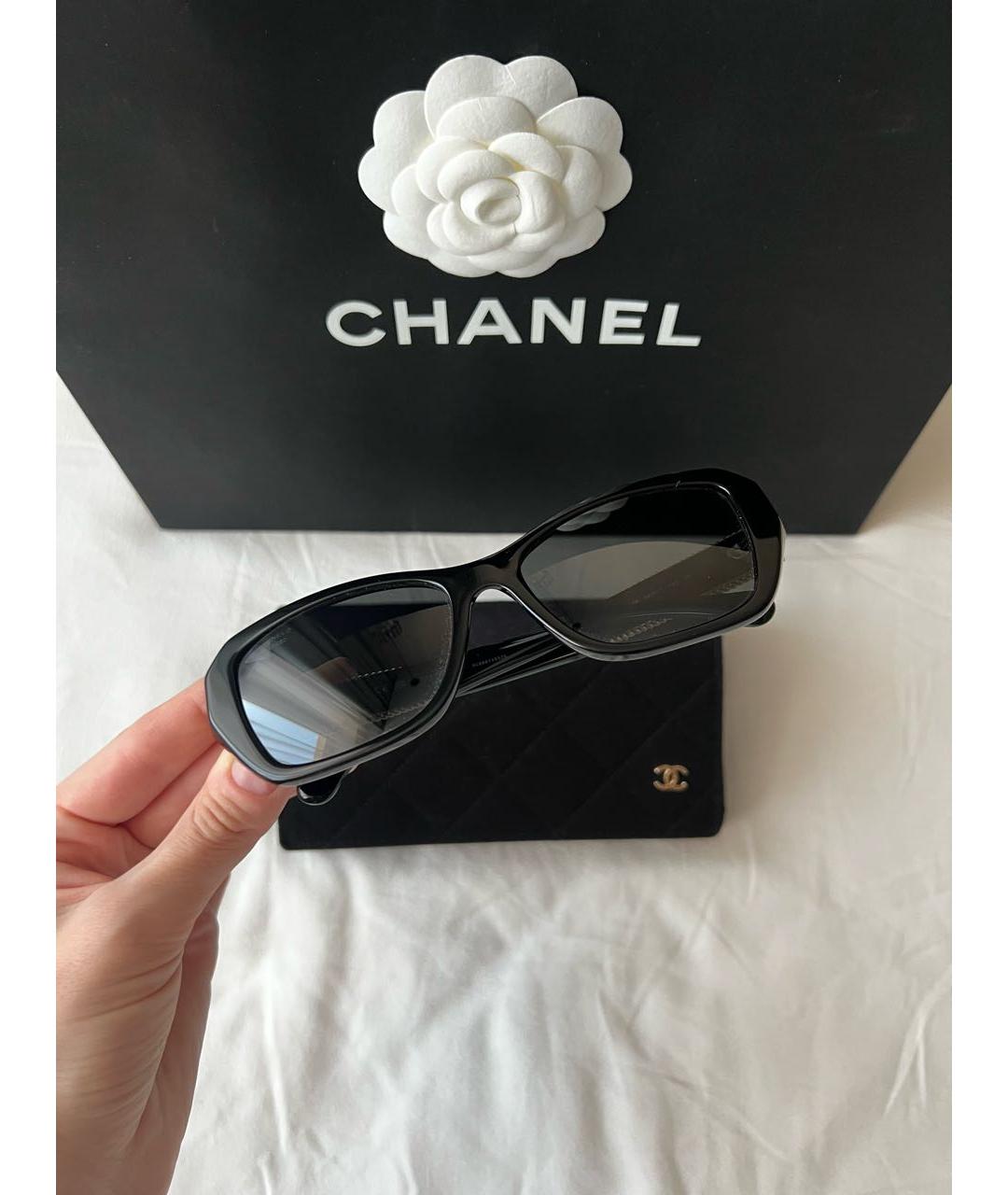 CHANEL Черные пластиковые солнцезащитные очки, фото 6