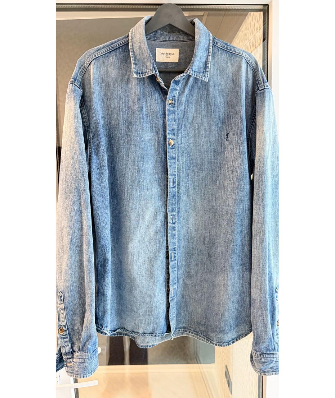 SAINT LAURENT Голубая деним рубашка, фото 4