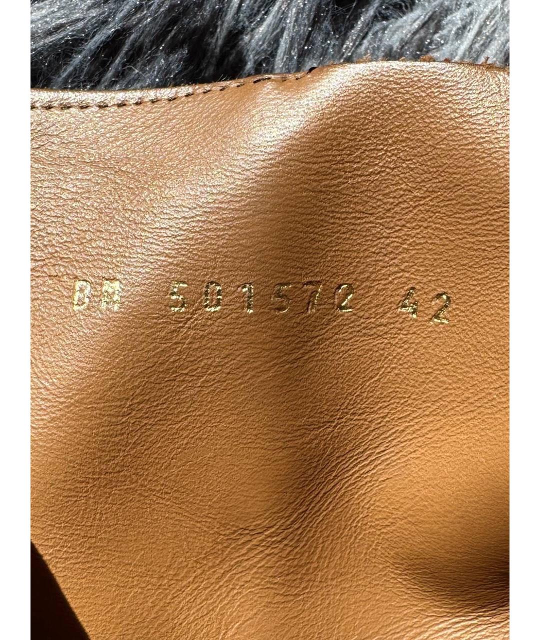 SAINT LAURENT Коричневые кожаные высокие ботинки, фото 6