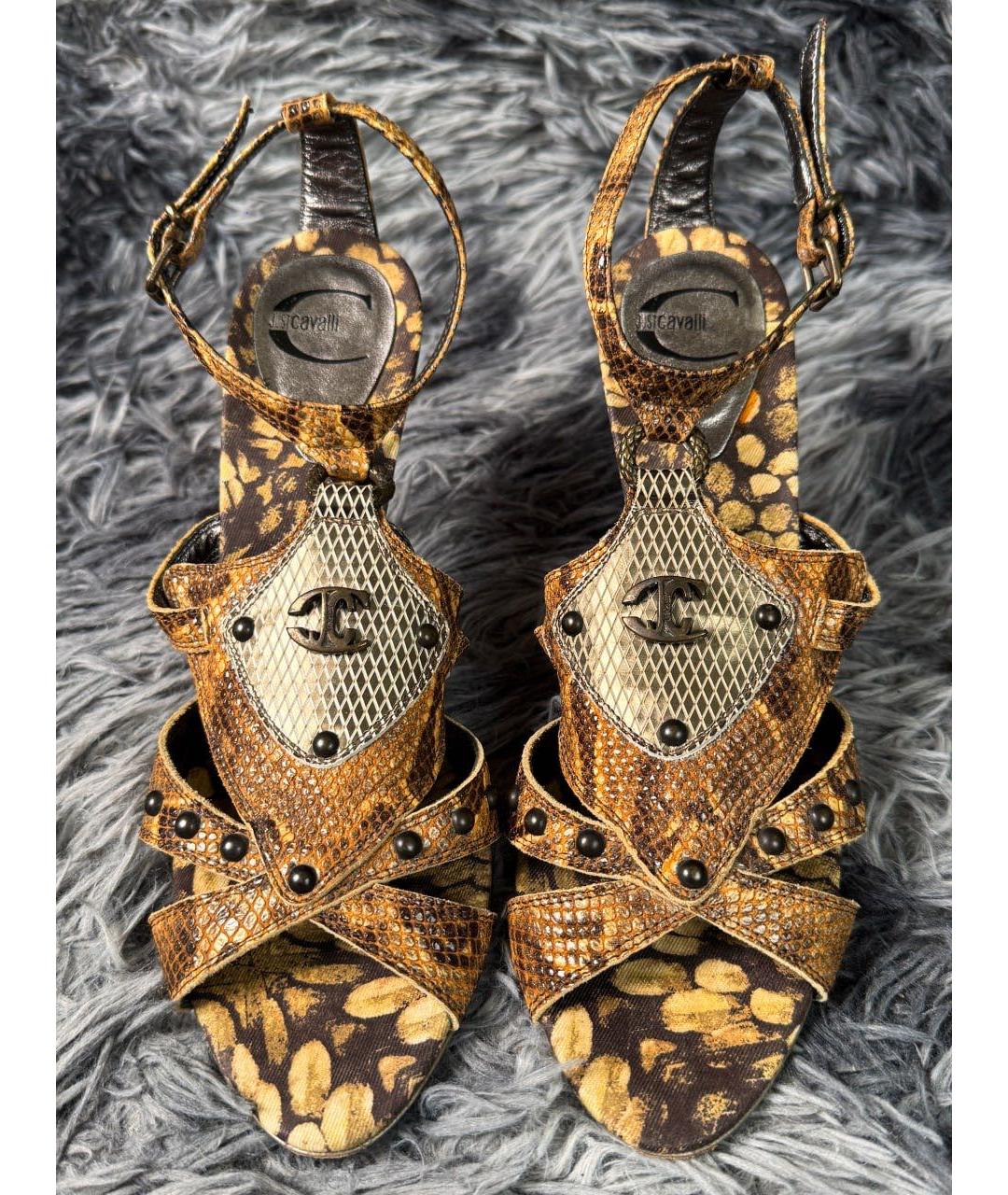 JUST CAVALLI Коричневые кожаные туфли, фото 3