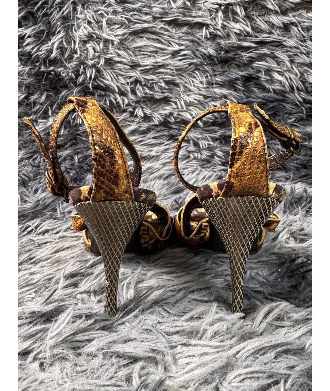 JUST CAVALLI Коричневые кожаные туфли, фото 4