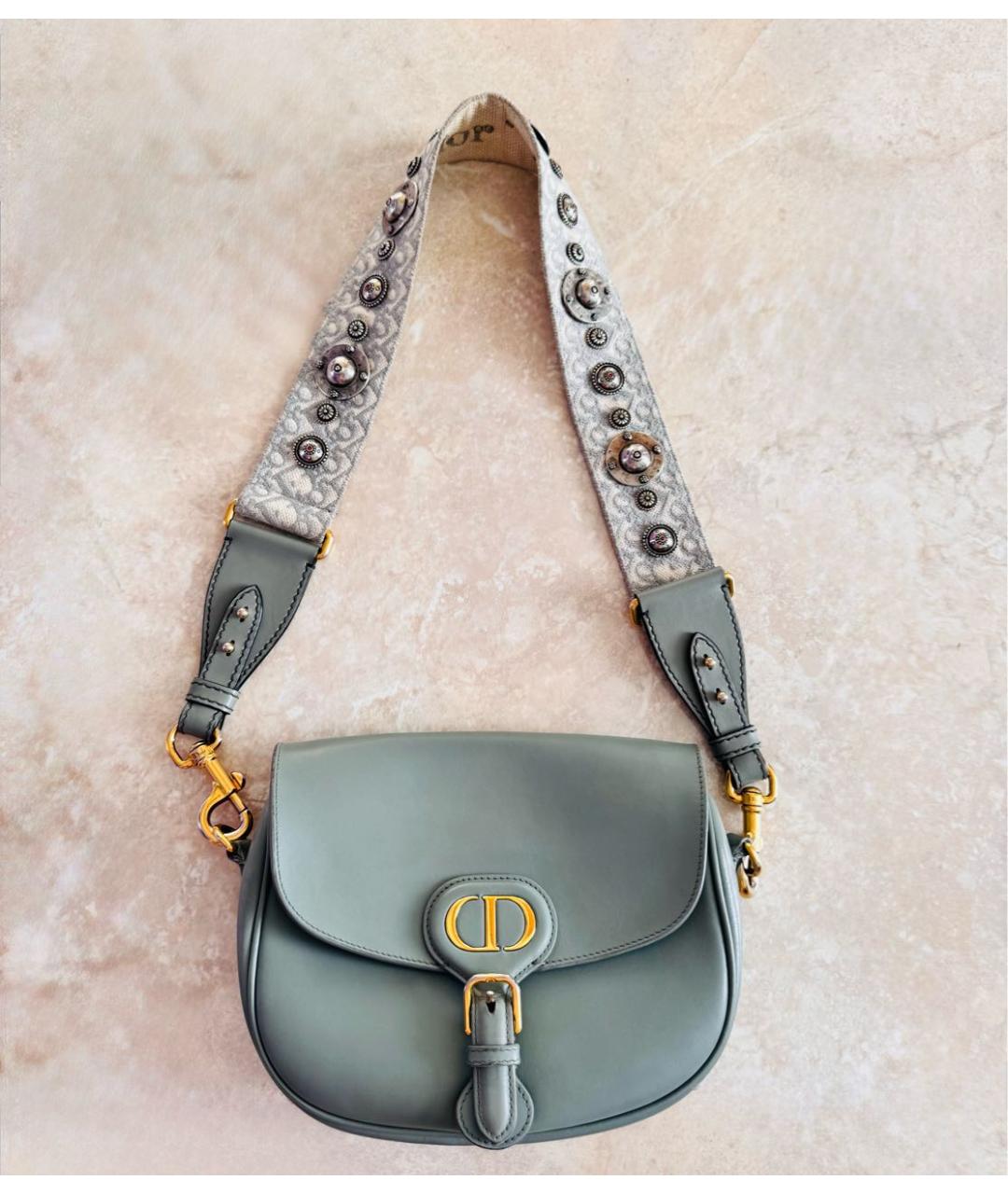 CHRISTIAN DIOR Серая кожаная поясная сумка, фото 8