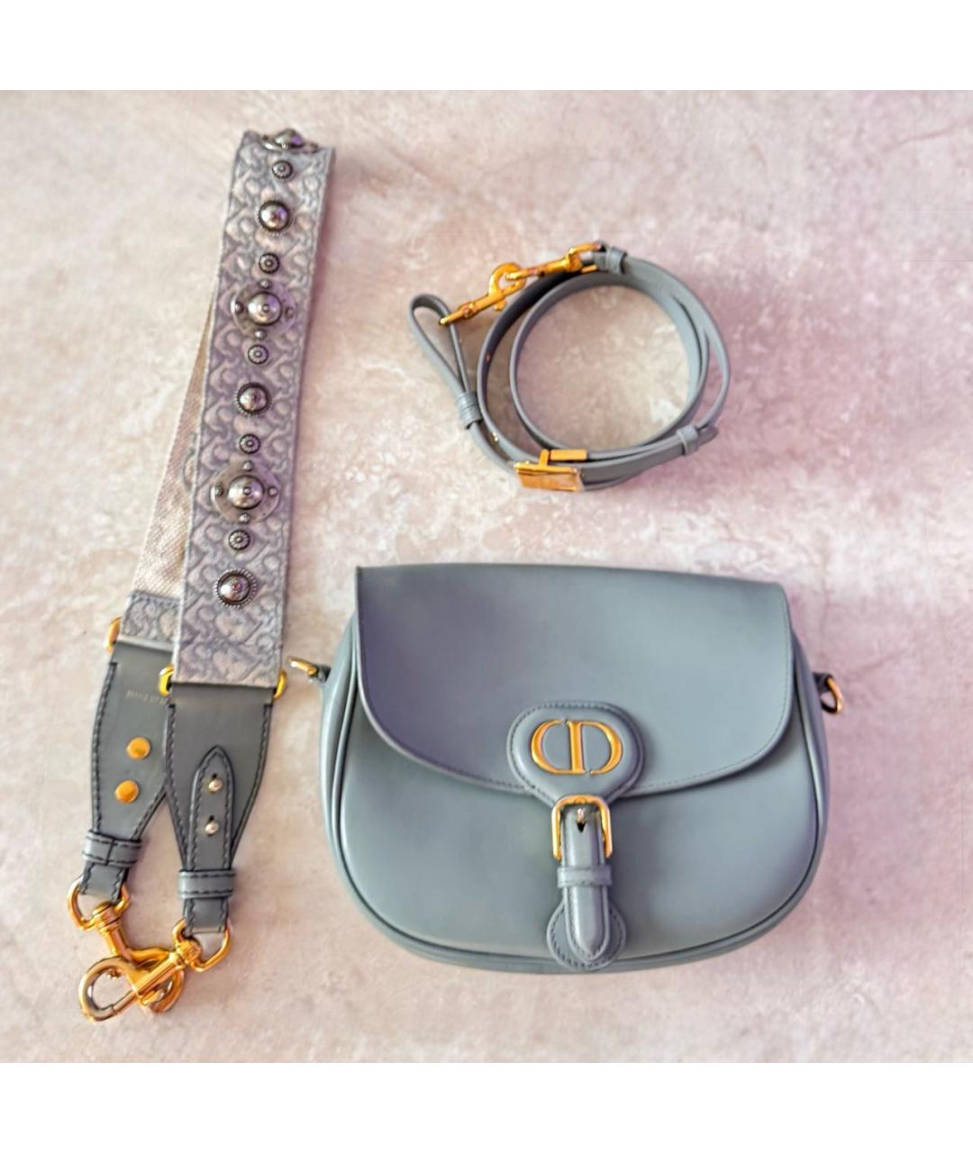 CHRISTIAN DIOR Серая кожаная поясная сумка, фото 4