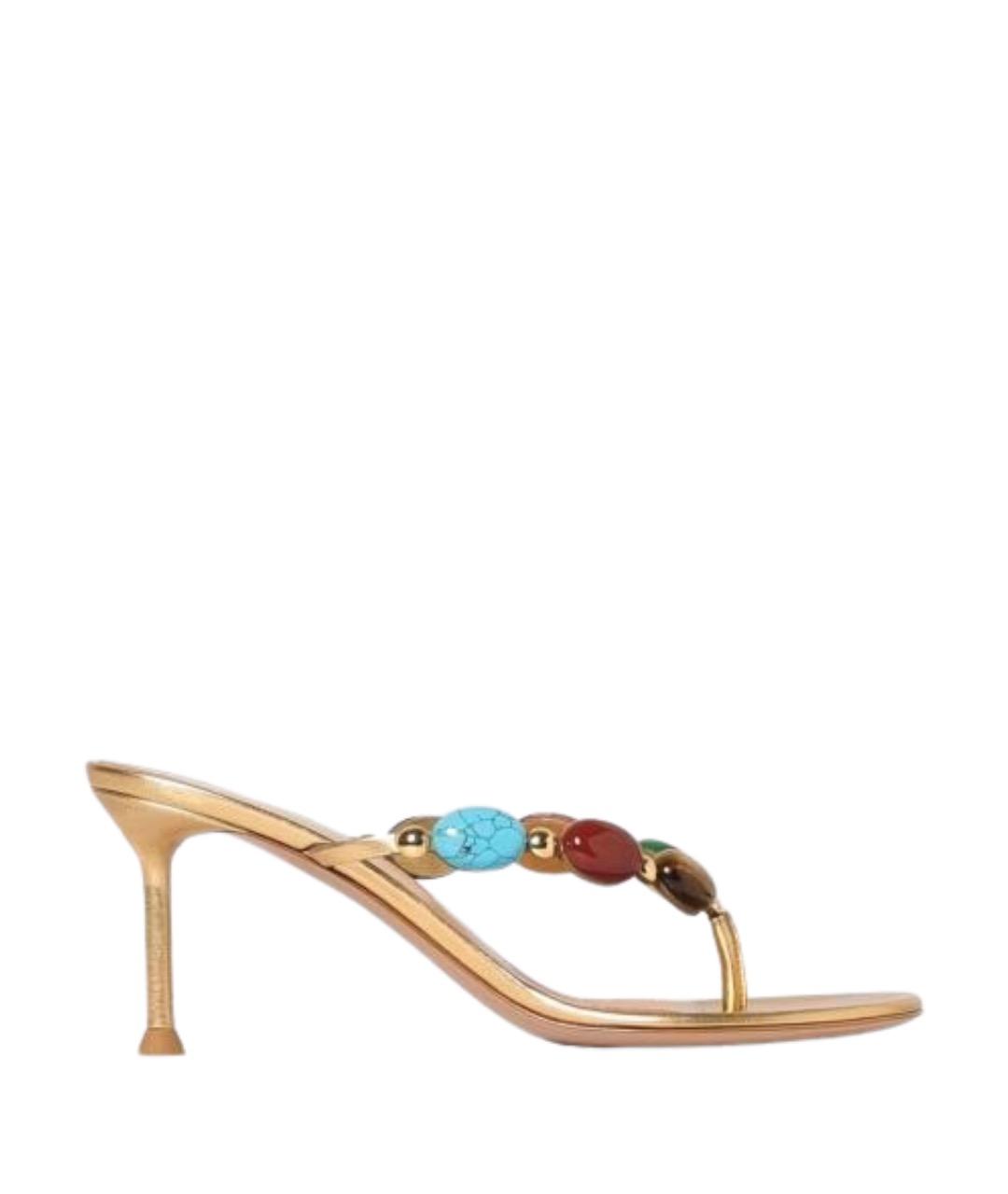 GIANVITO ROSSI Бежевые кожаные босоножки, фото 1
