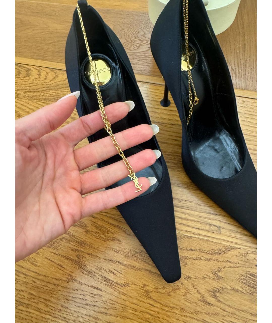 SAINT LAURENT Черные текстильные туфли, фото 4