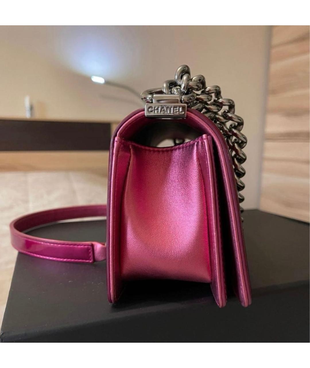 CHANEL Фуксия сумка через плечо из лакированной кожи, фото 3