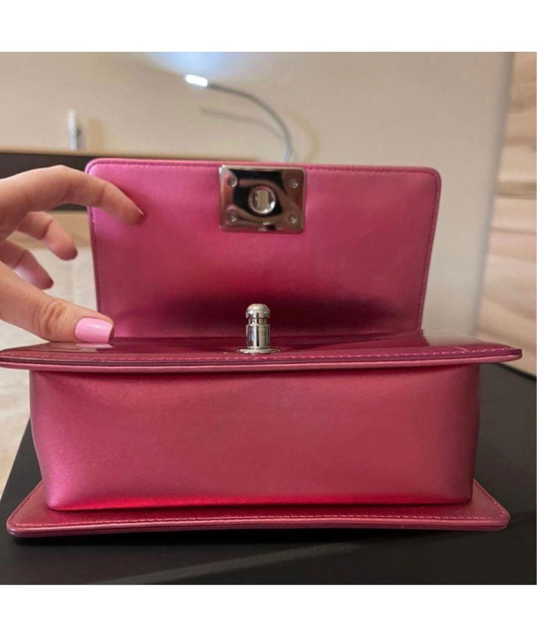 CHANEL Фуксия сумка через плечо из лакированной кожи, фото 4