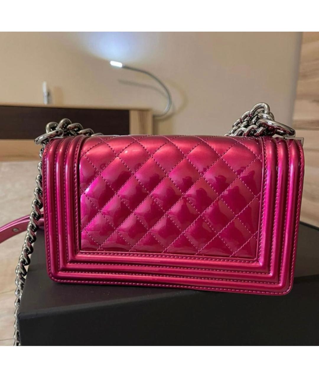 CHANEL Фуксия сумка через плечо из лакированной кожи, фото 2