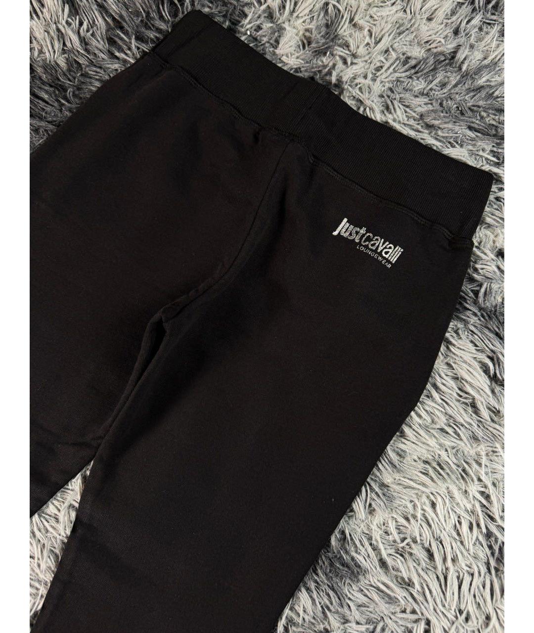 JUST CAVALLI Черные хлопковые спортивные брюки и шорты, фото 3