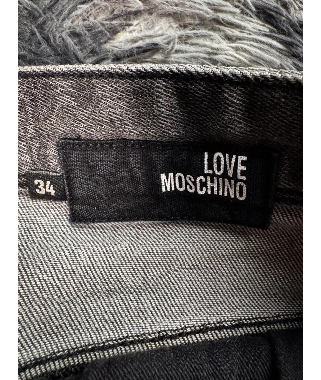 LOVE MOSCHINO Серые хлопковые джинсы скинни, фото 7