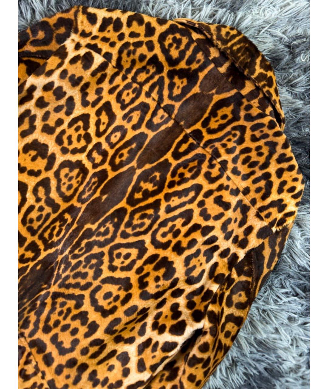 SAINT LAURENT Коричневая куртка из экзотической кожи, фото 3