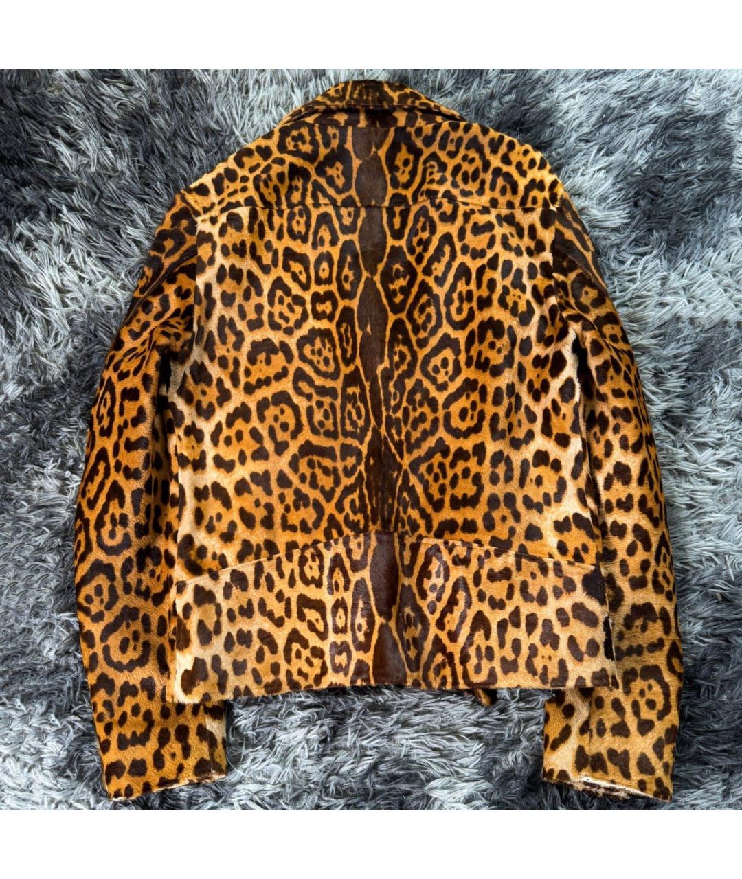 SAINT LAURENT Коричневая куртка из экзотической кожи, фото 2