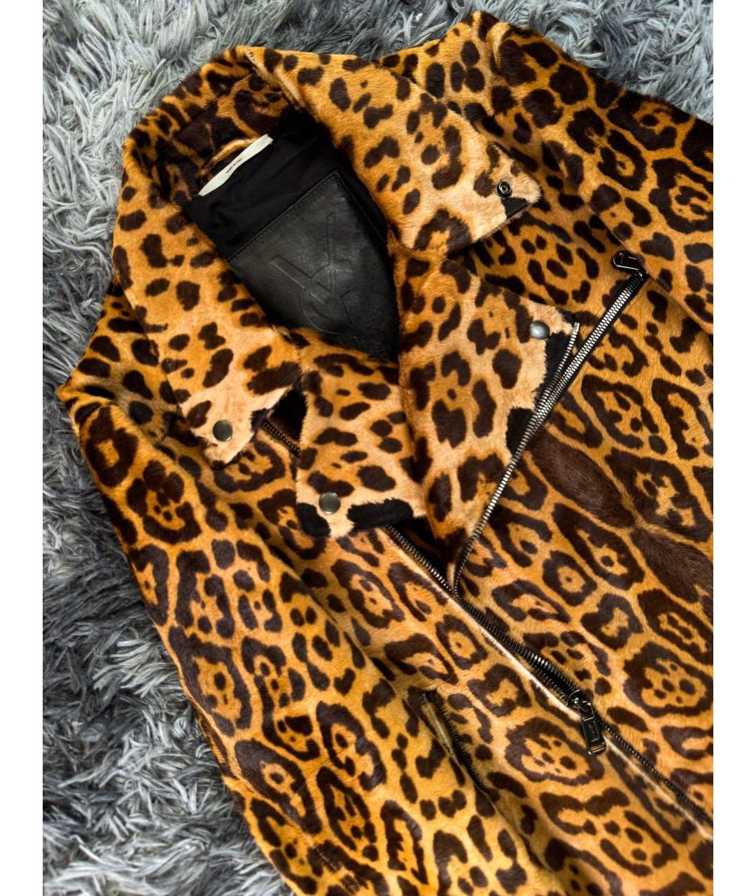 SAINT LAURENT Коричневая куртка из экзотической кожи, фото 4