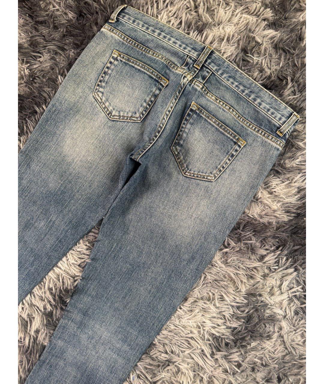 SAINT LAURENT Голубые хлопковые джинсы слим, фото 3