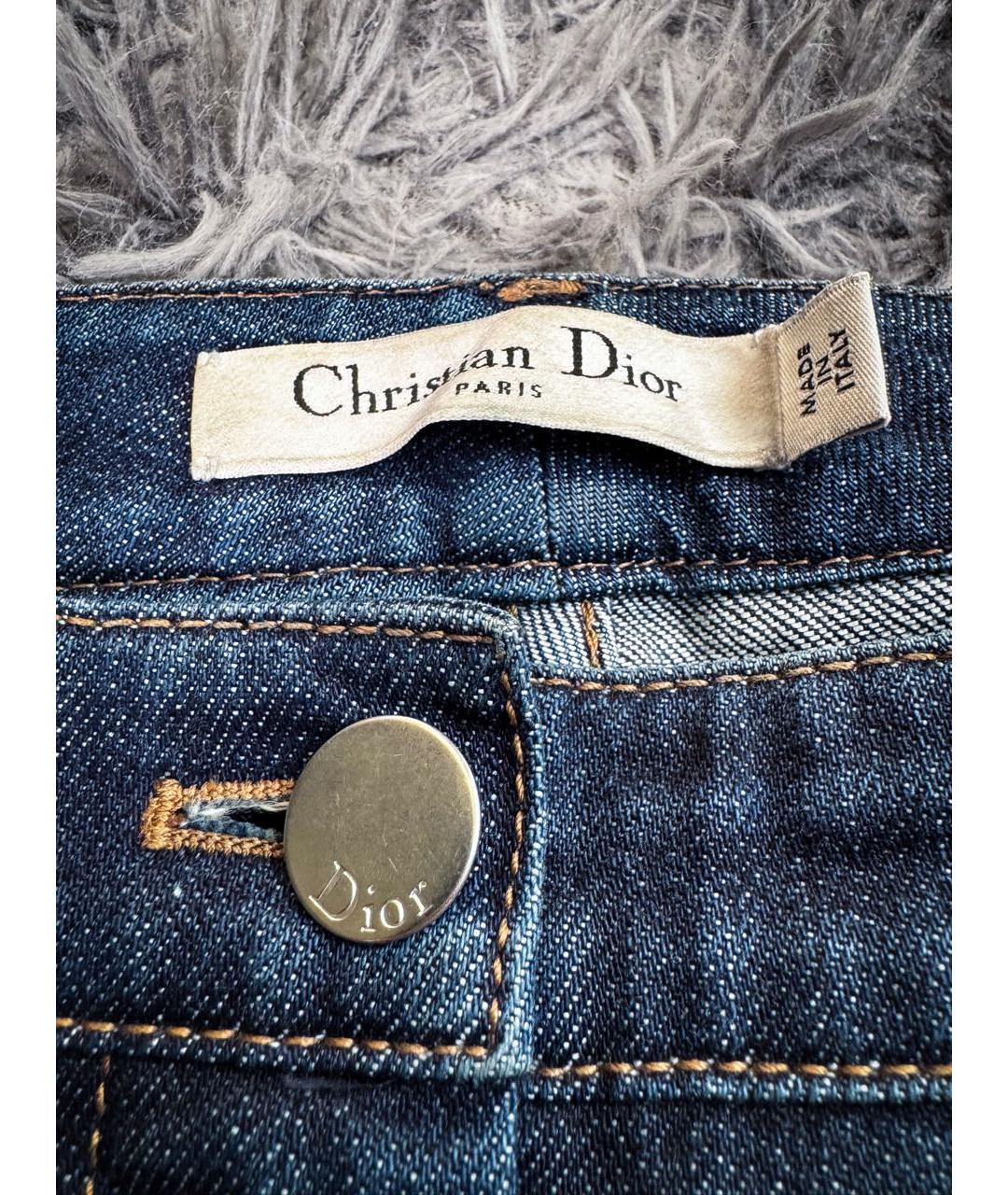 CHRISTIAN DIOR Темно-синие хлопковые джинсы клеш, фото 6