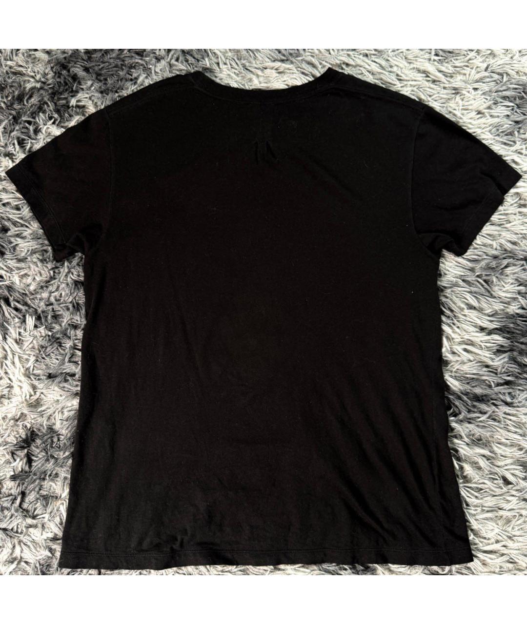 SAINT LAURENT Черная хлопковая футболка, фото 2