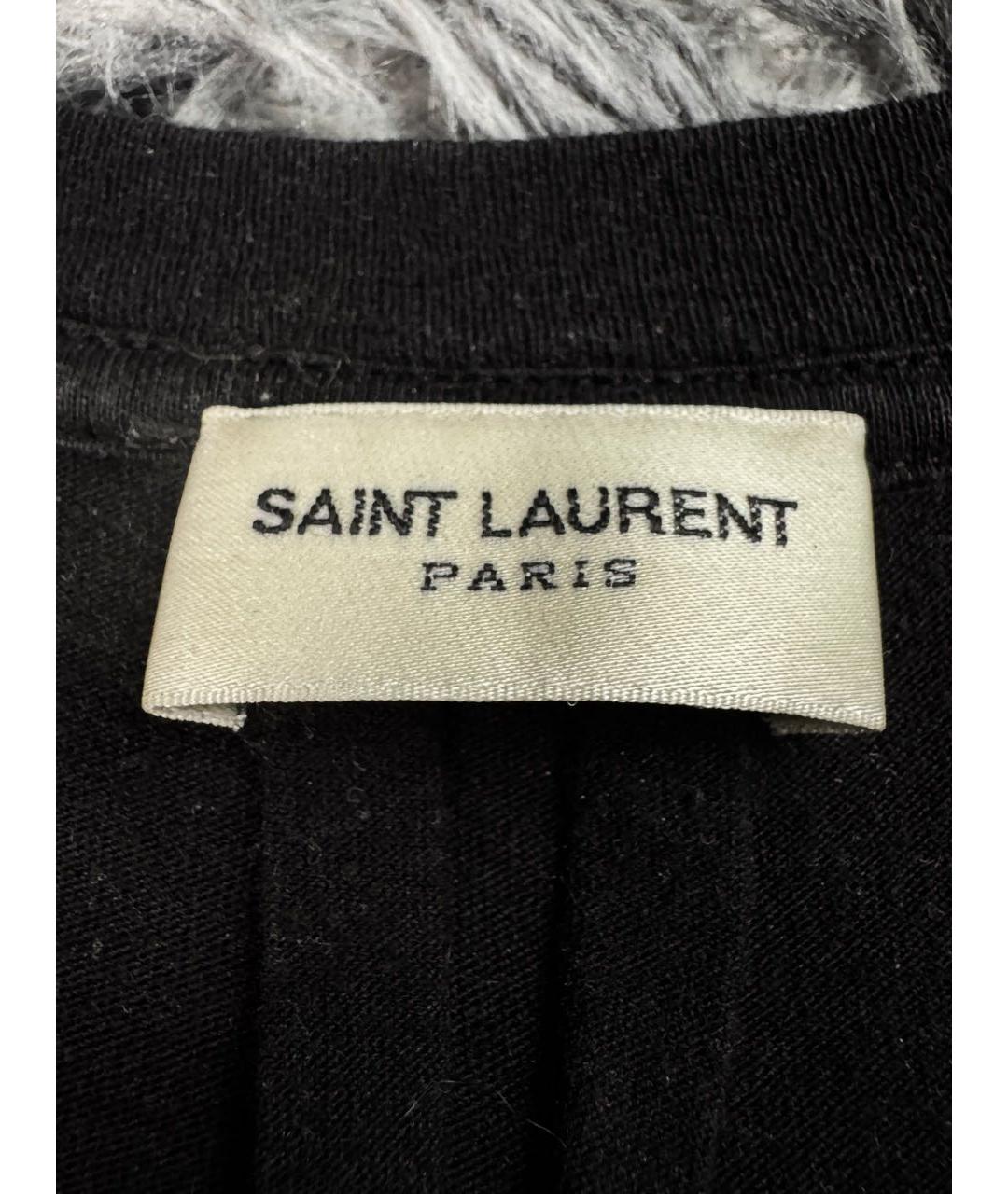 SAINT LAURENT Черная хлопковая футболка, фото 7