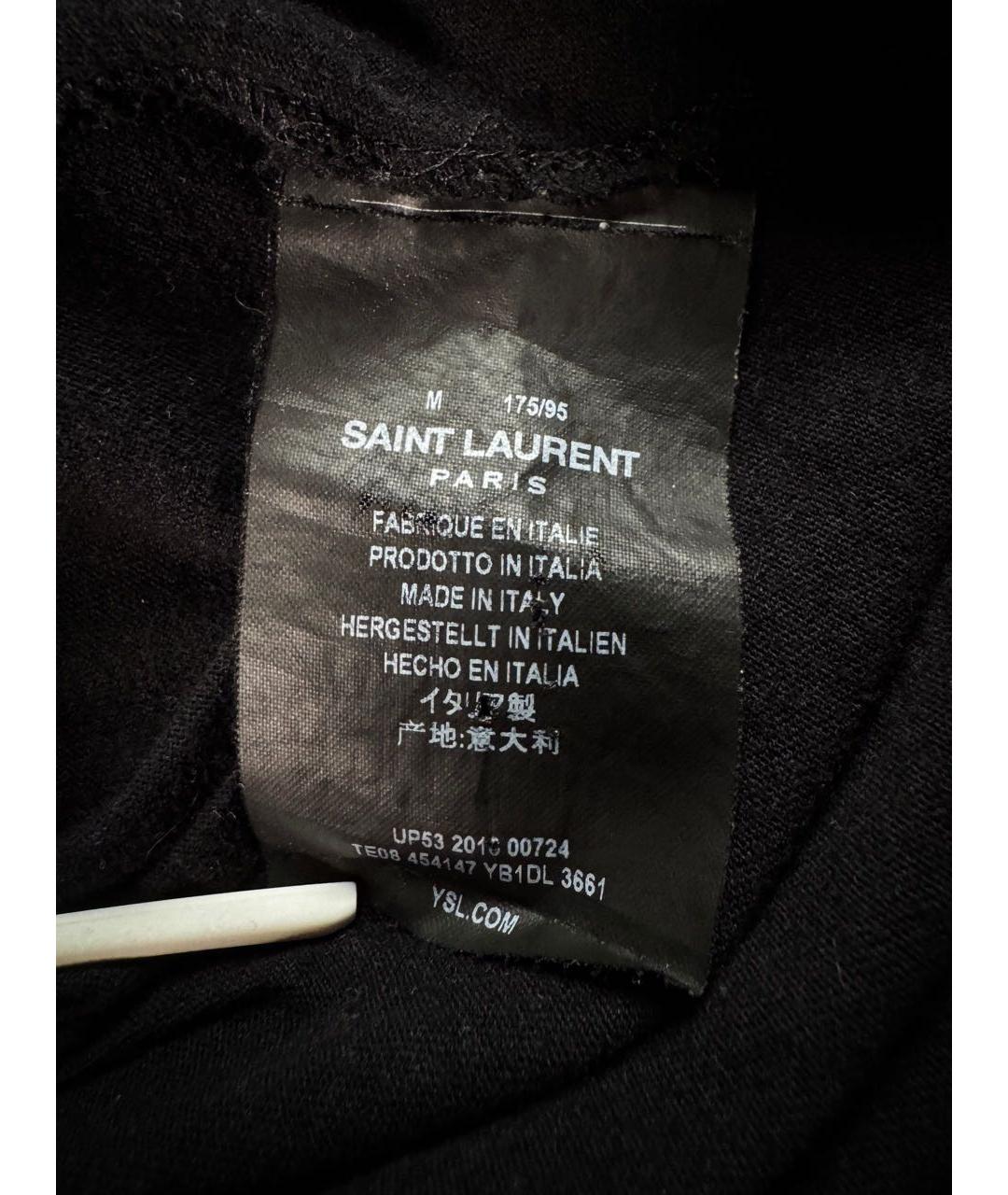 SAINT LAURENT Черная хлопковая футболка, фото 8