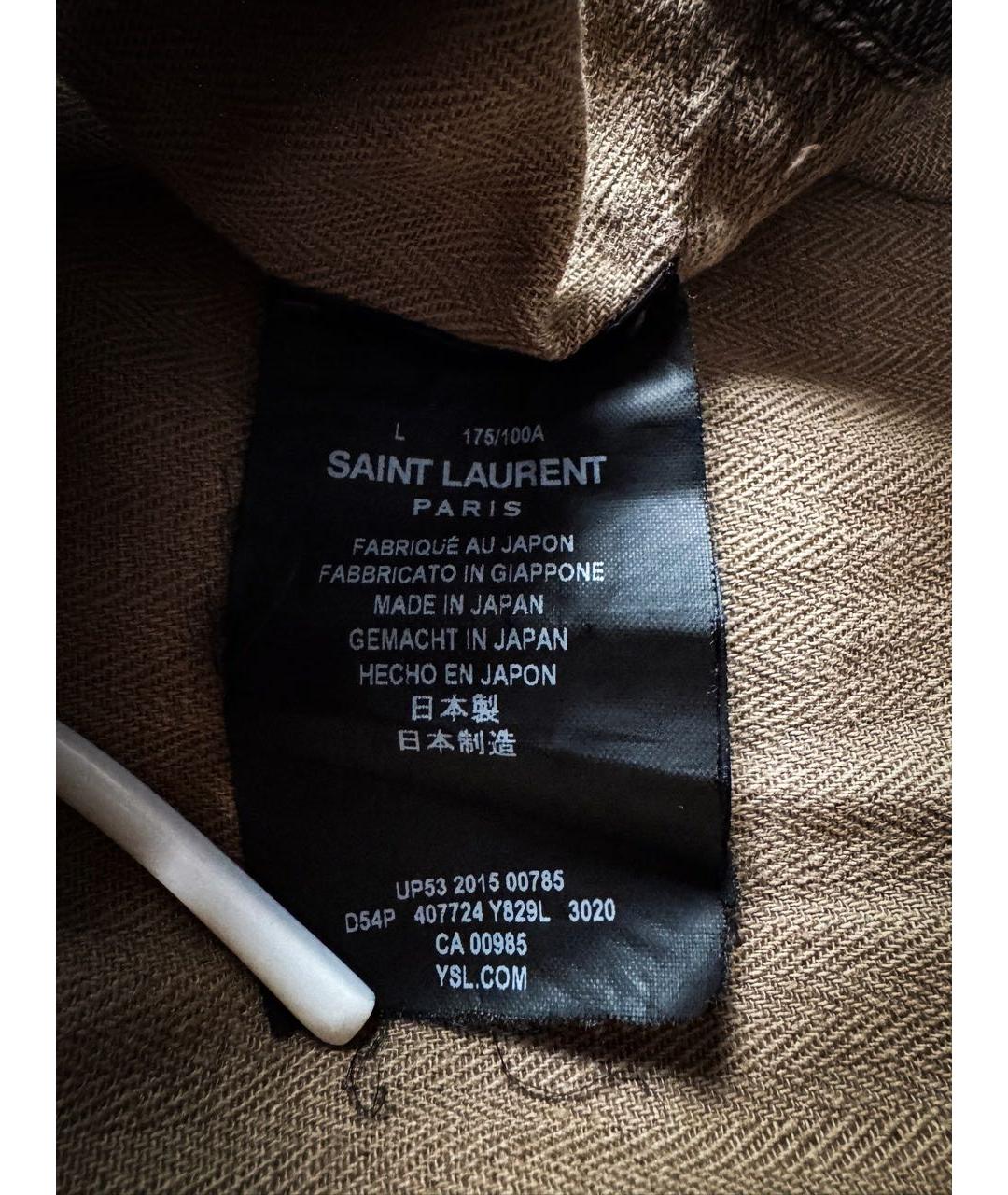 SAINT LAURENT Хаки хлопковая куртка, фото 8