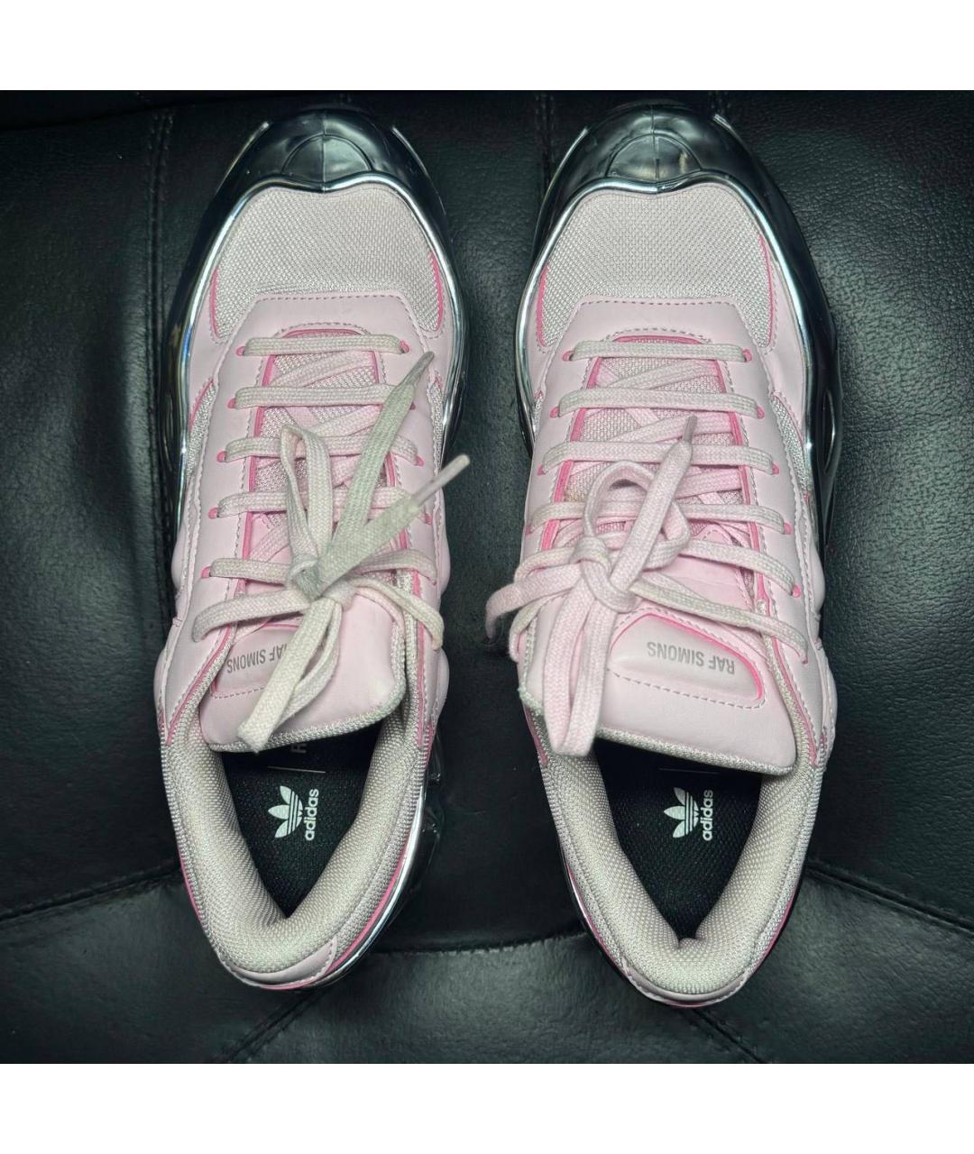 ADIDAS X RAF SIMONS Коралловые текстильные низкие кроссовки / кеды, фото 7