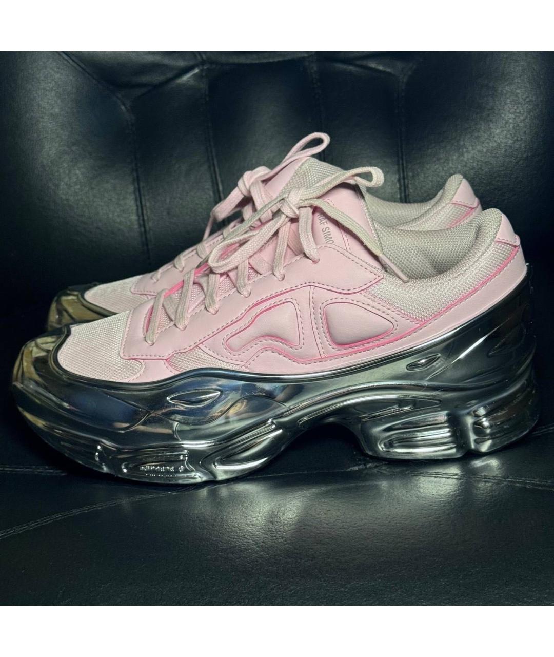 ADIDAS X RAF SIMONS Коралловые текстильные низкие кроссовки / кеды, фото 3
