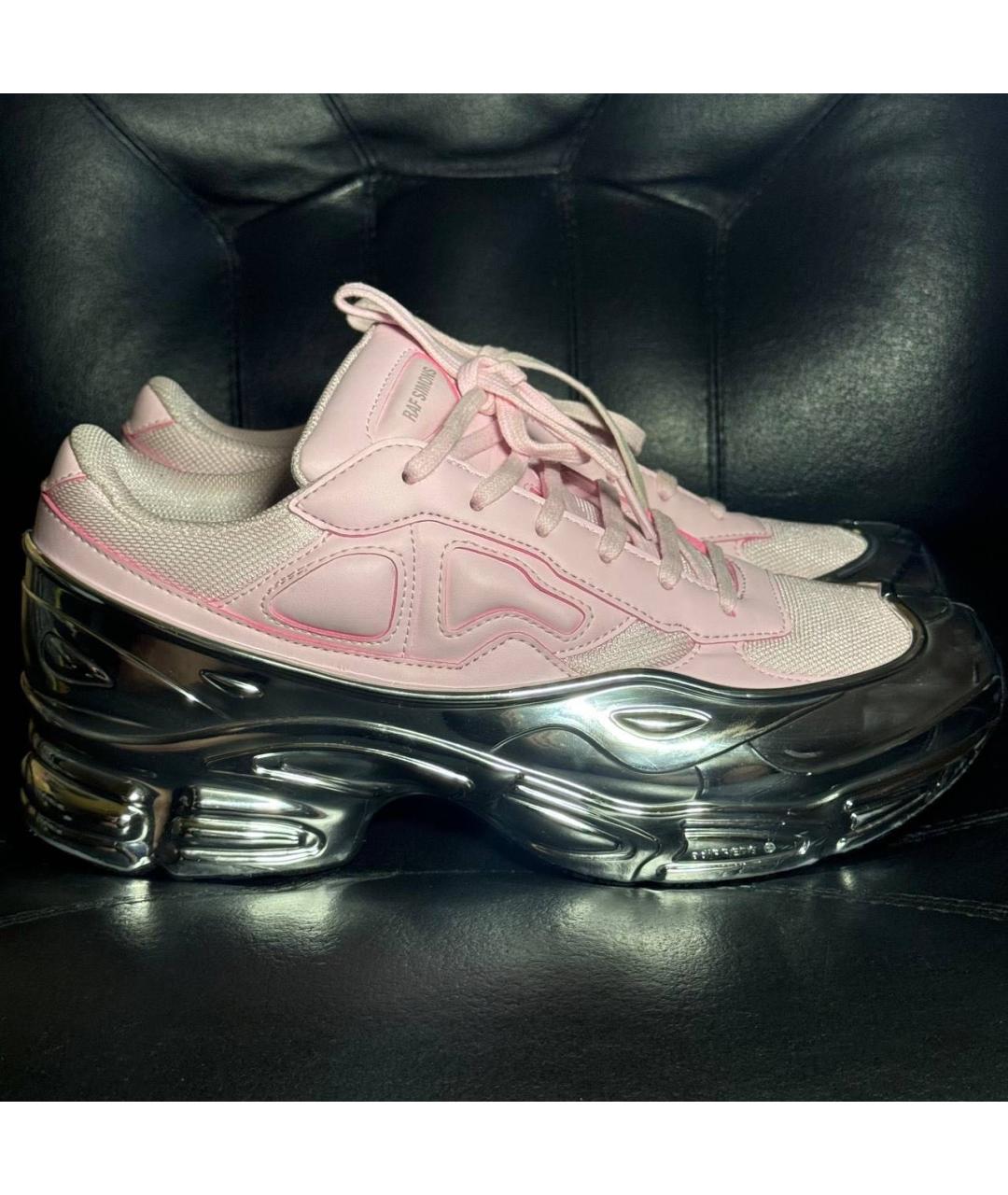 ADIDAS X RAF SIMONS Коралловые текстильные низкие кроссовки / кеды, фото 9