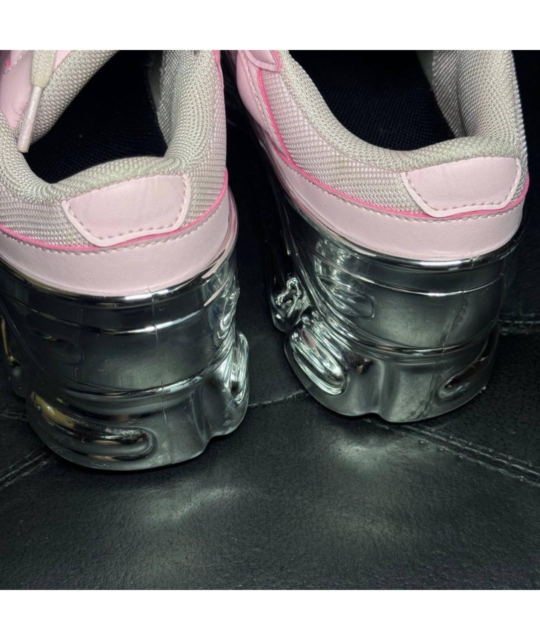 ADIDAS X RAF SIMONS Коралловые текстильные низкие кроссовки / кеды, фото 2