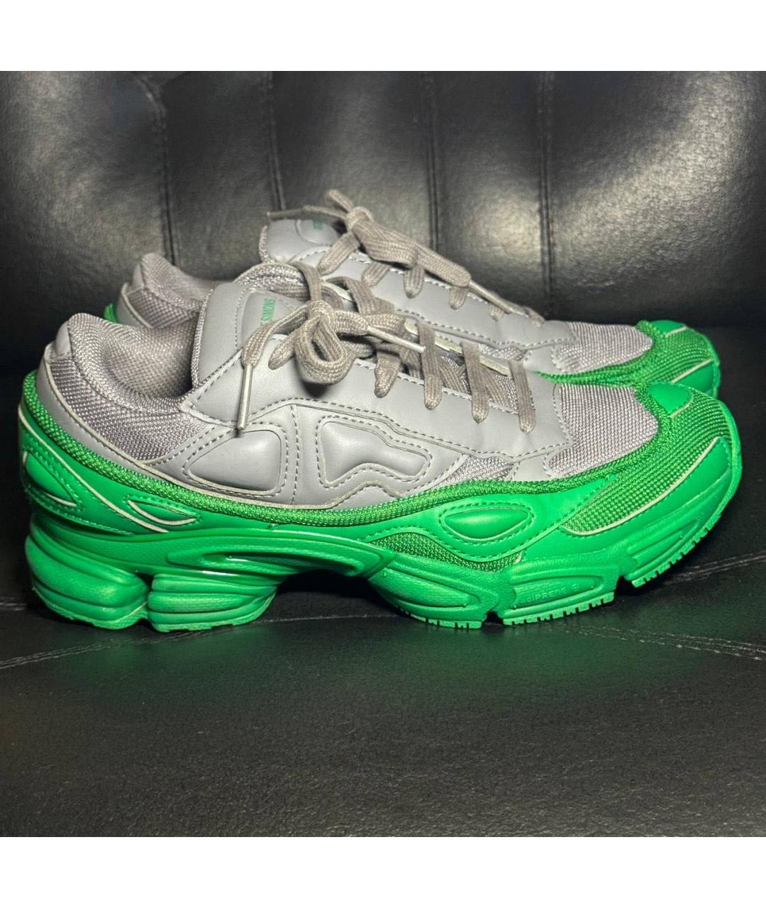 ADIDAS X RAF SIMONS Зеленые текстильные низкие кроссовки / кеды, фото 9