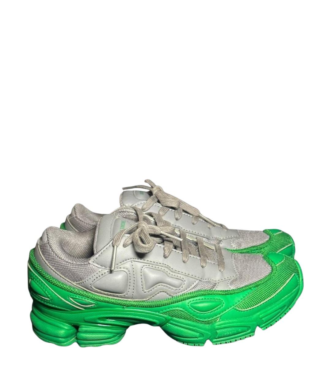ADIDAS X RAF SIMONS Зеленые текстильные низкие кроссовки / кеды, фото 1