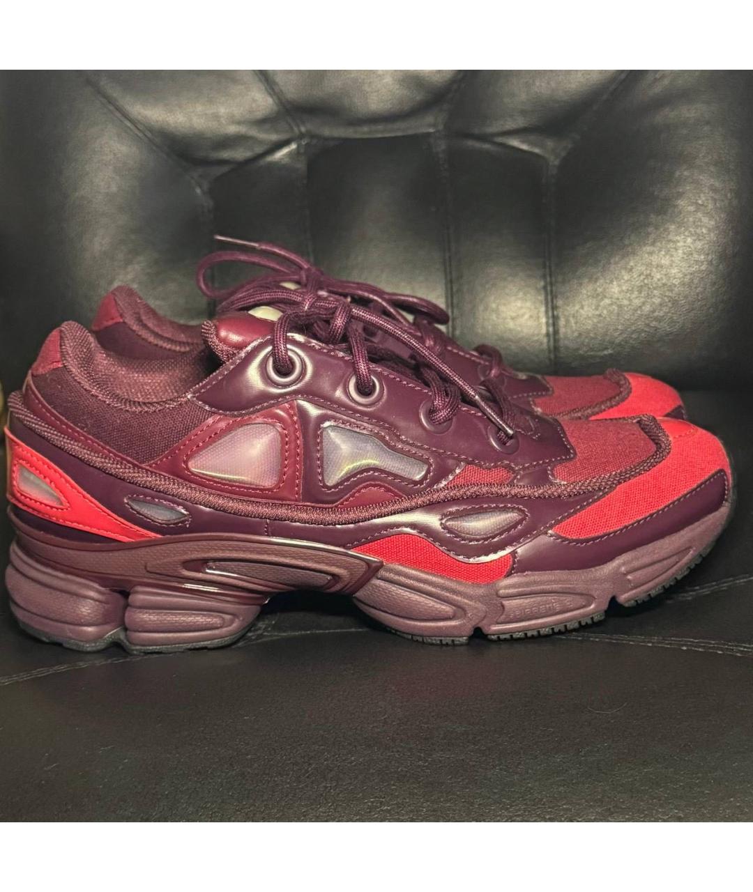 ADIDAS X RAF SIMONS Бордовые текстильные низкие кроссовки / кеды, фото 9