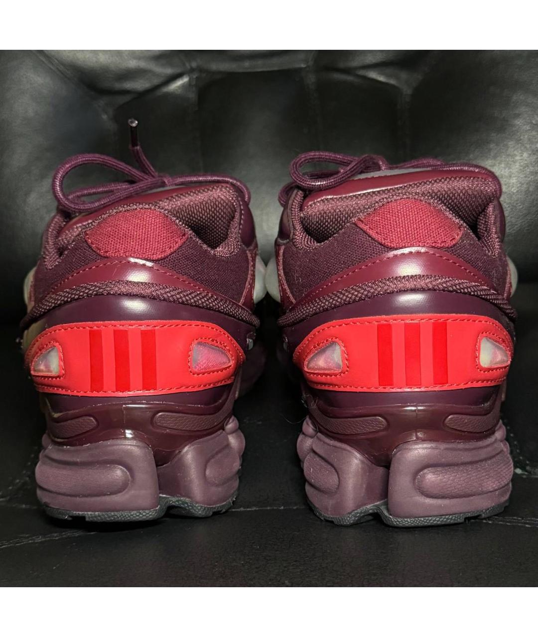 ADIDAS X RAF SIMONS Бордовые текстильные низкие кроссовки / кеды, фото 2