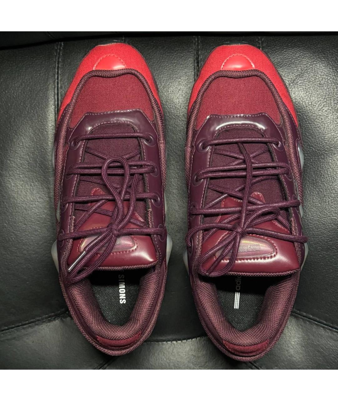 ADIDAS X RAF SIMONS Бордовые текстильные низкие кроссовки / кеды, фото 6