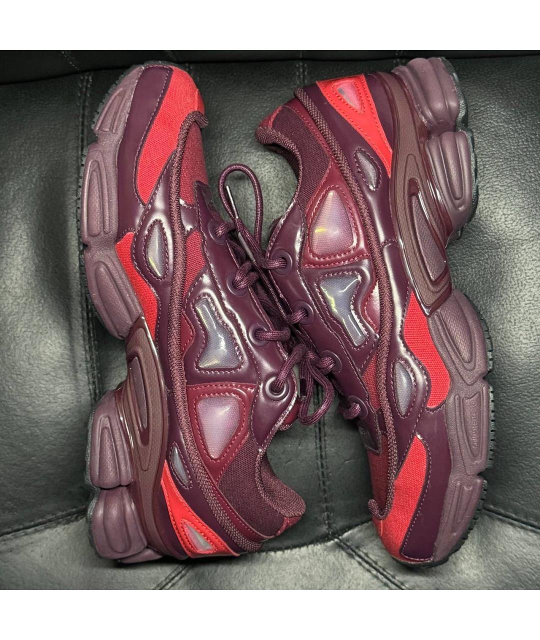 ADIDAS X RAF SIMONS Бордовые текстильные низкие кроссовки / кеды, фото 4