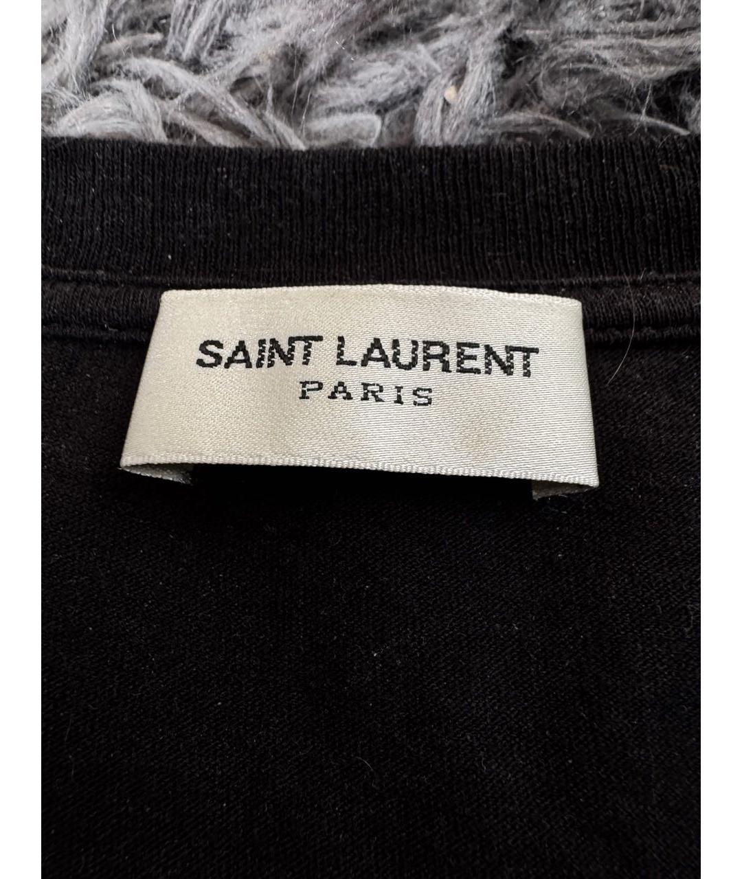 SAINT LAURENT Черная хлопковая футболка, фото 6