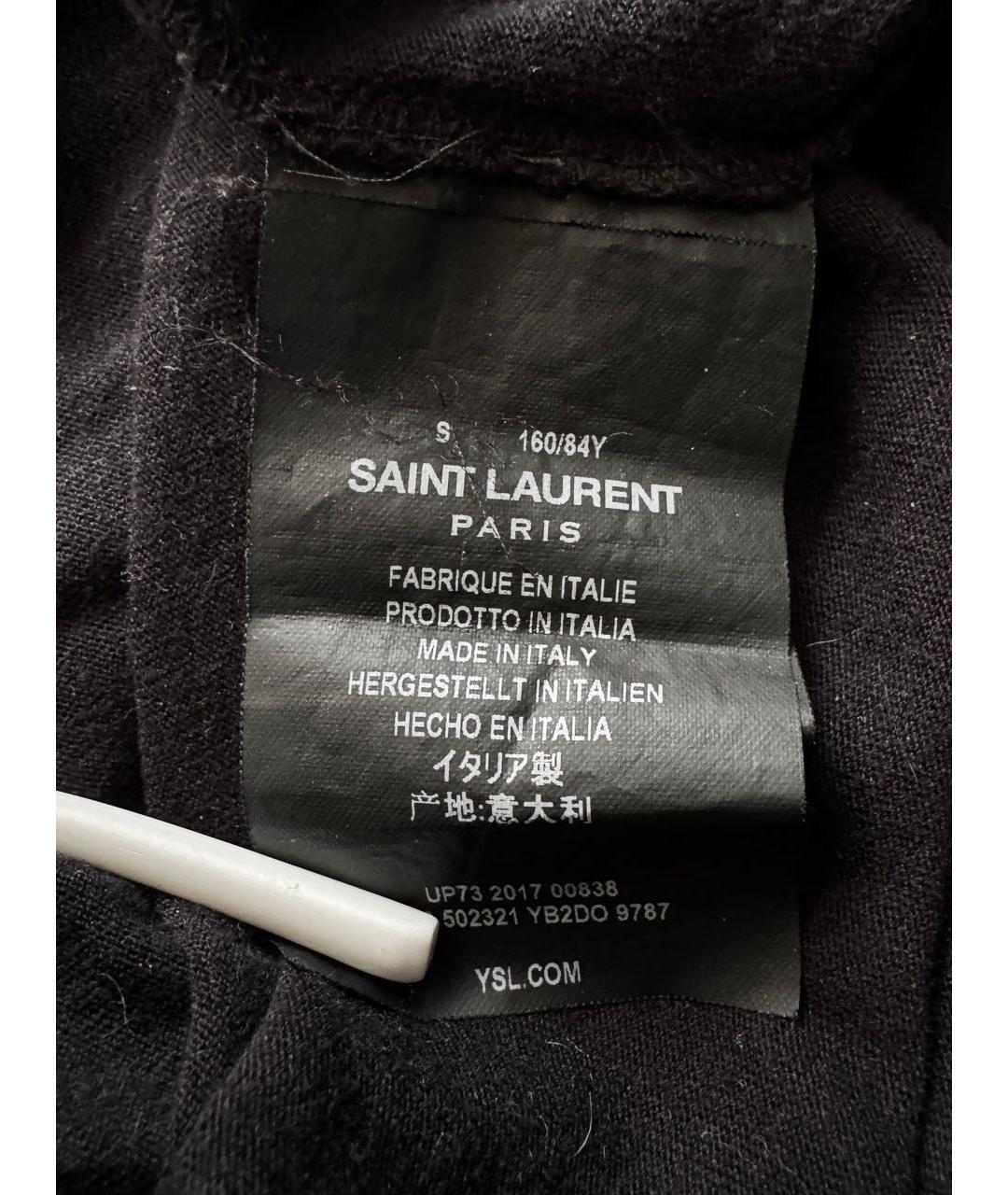 SAINT LAURENT Черная хлопковая футболка, фото 7