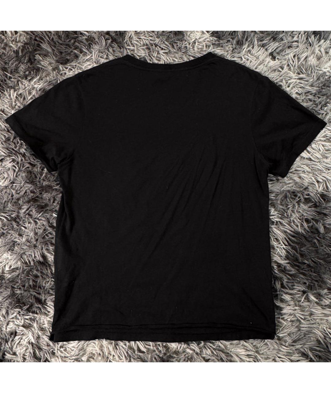 SAINT LAURENT Черная хлопковая футболка, фото 3