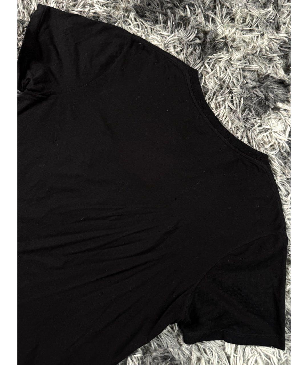SAINT LAURENT Черная хлопковая футболка, фото 2