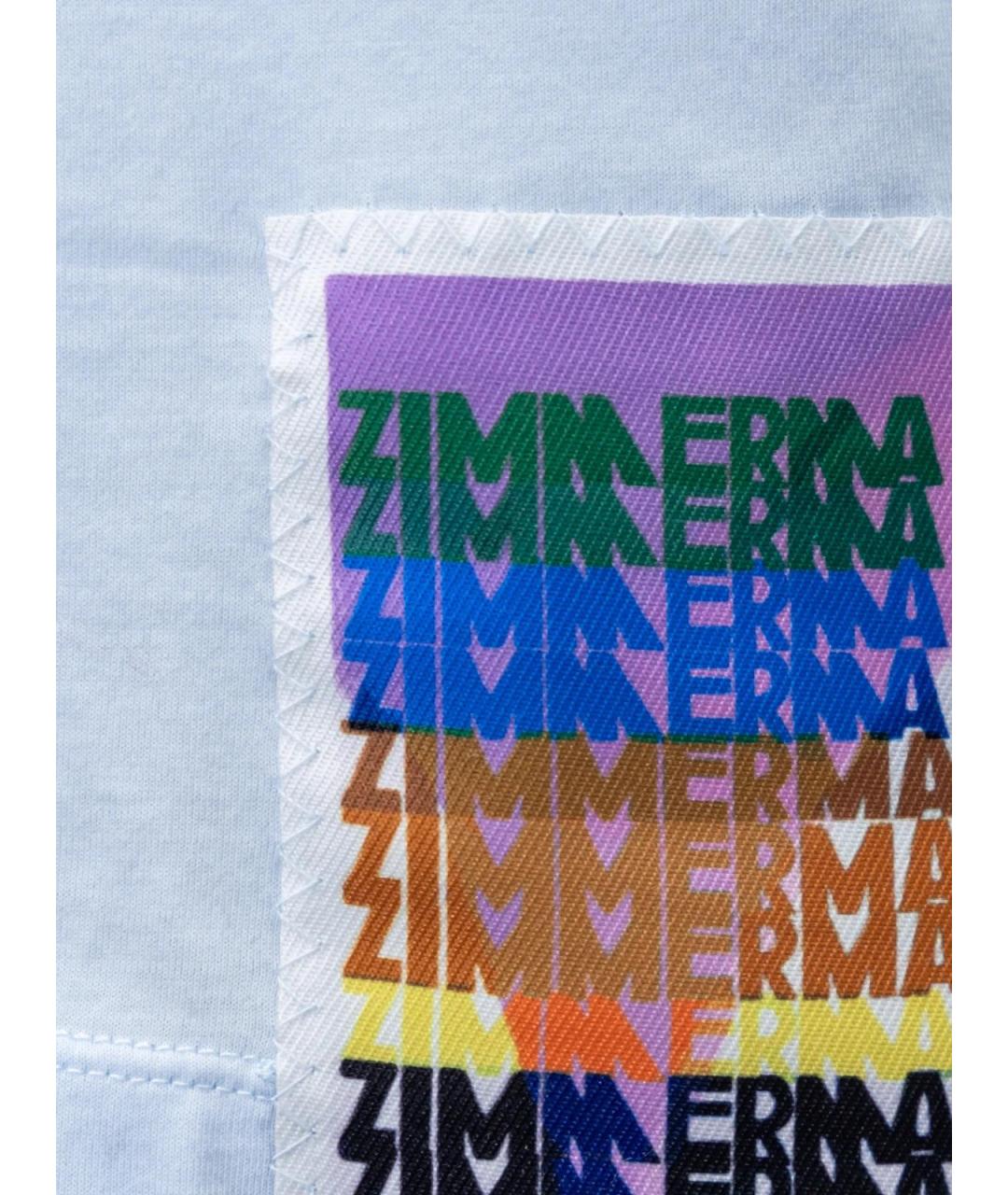 ZIMMERMANN Голубая хлопковая футболка, фото 3