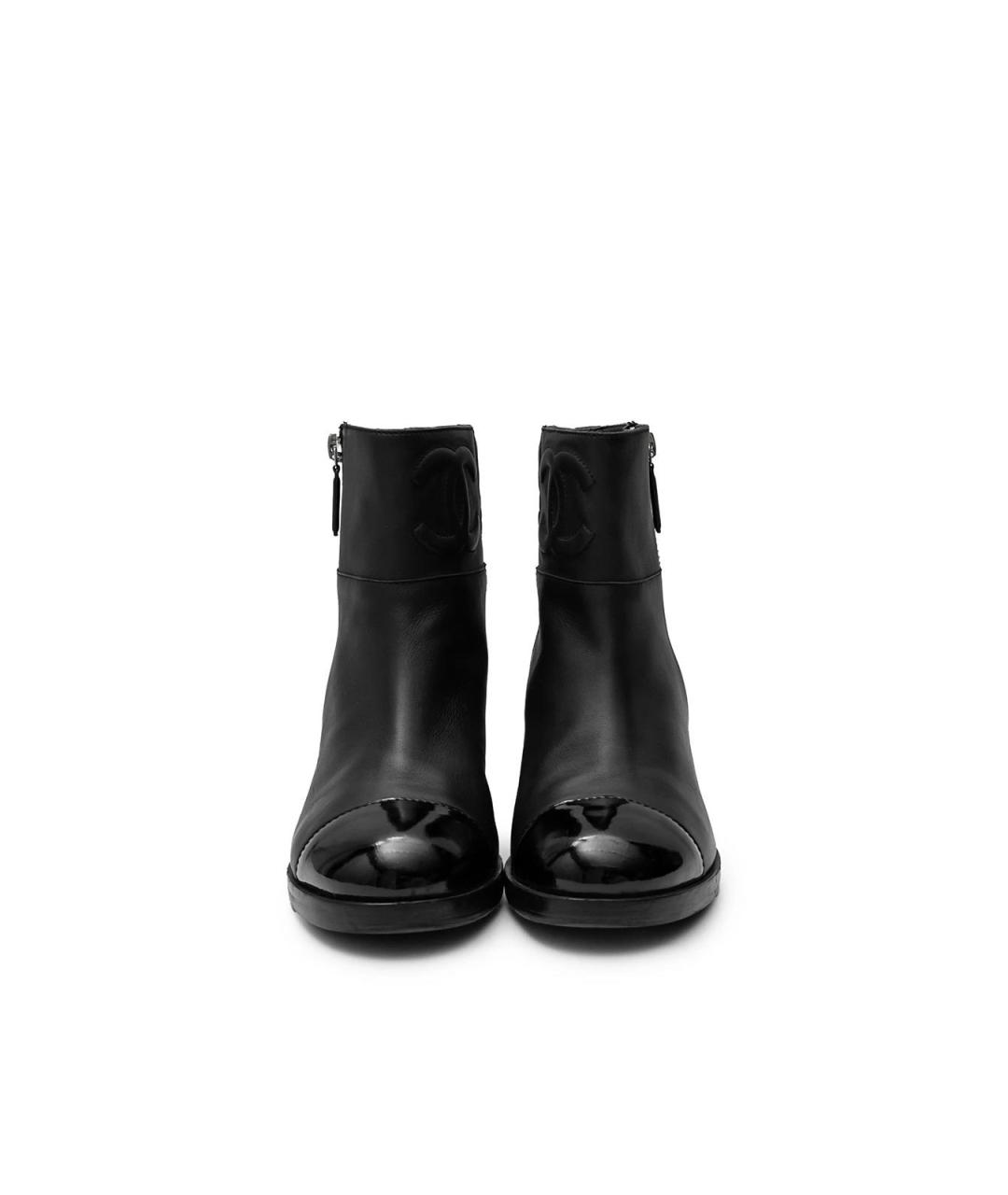 CHANEL Черные кожаные ботинки, фото 5
