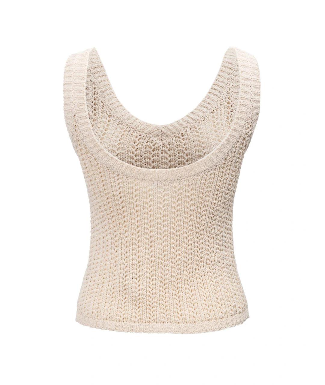 MAX MARA Бежевая хлопковая футболка, фото 2