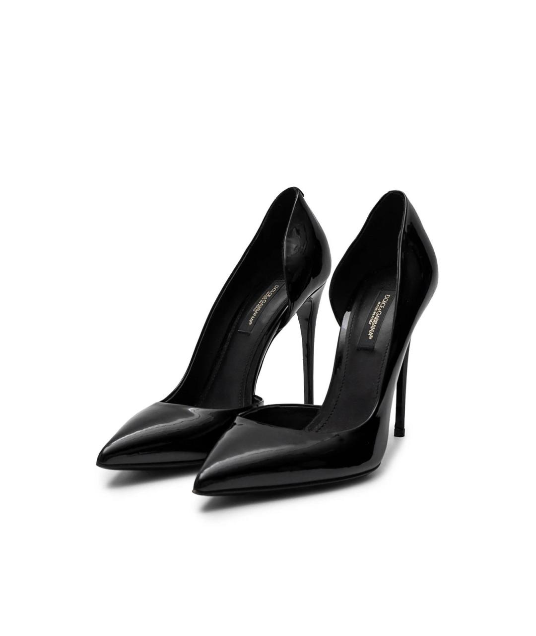 DOLCE&GABBANA Черные кожаные туфли, фото 2