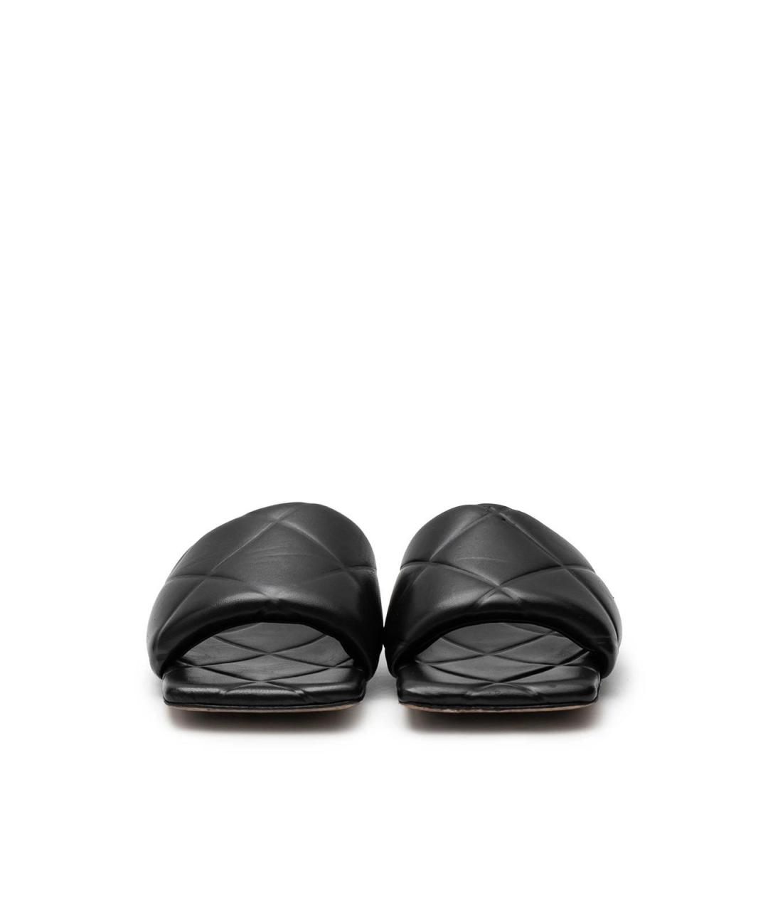 BOTTEGA VENETA Черные кожаные шлепанцы, фото 4