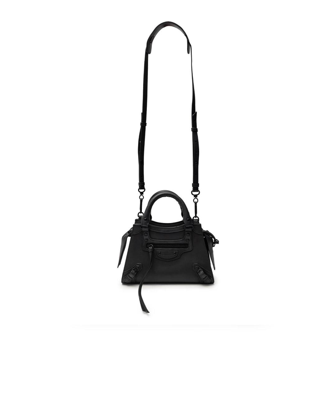 BALENCIAGA Черная кожаная сумка с короткими ручками, фото 4
