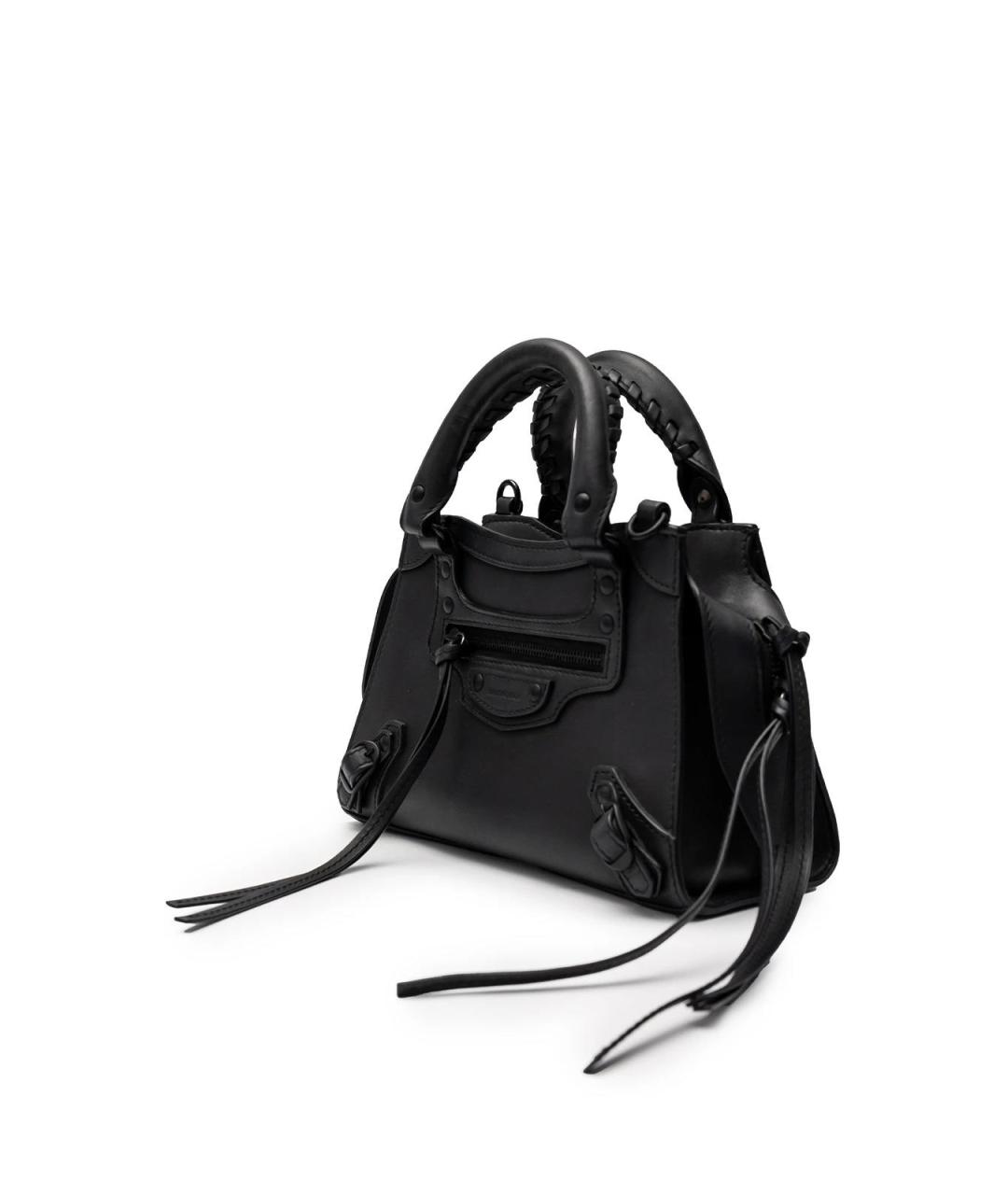 BALENCIAGA Черная кожаная сумка с короткими ручками, фото 2