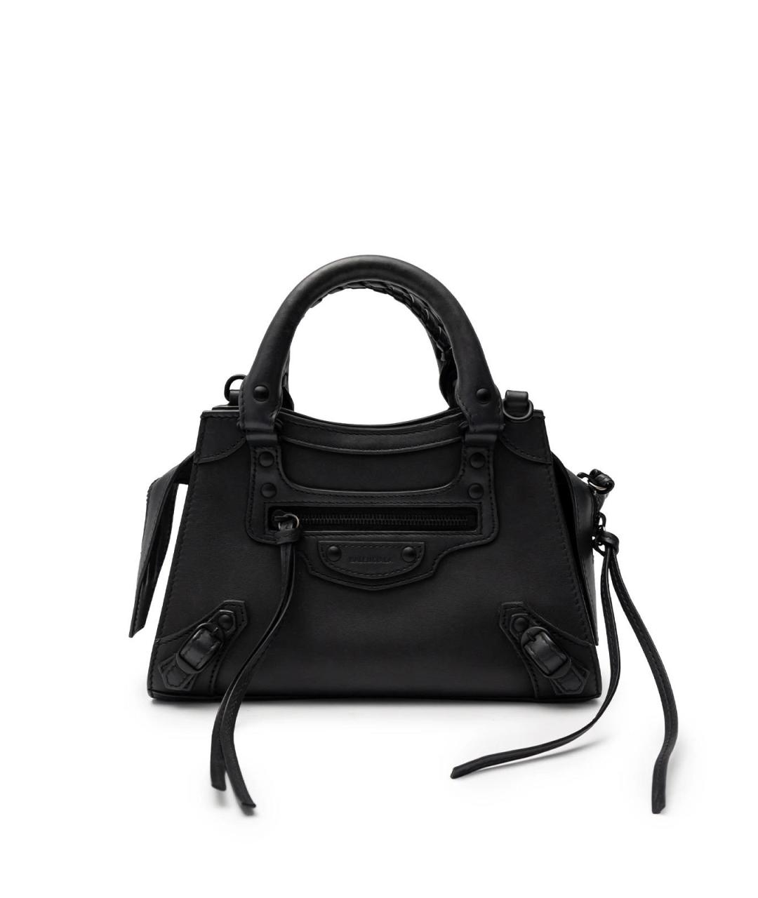 BALENCIAGA Черная кожаная сумка с короткими ручками, фото 6