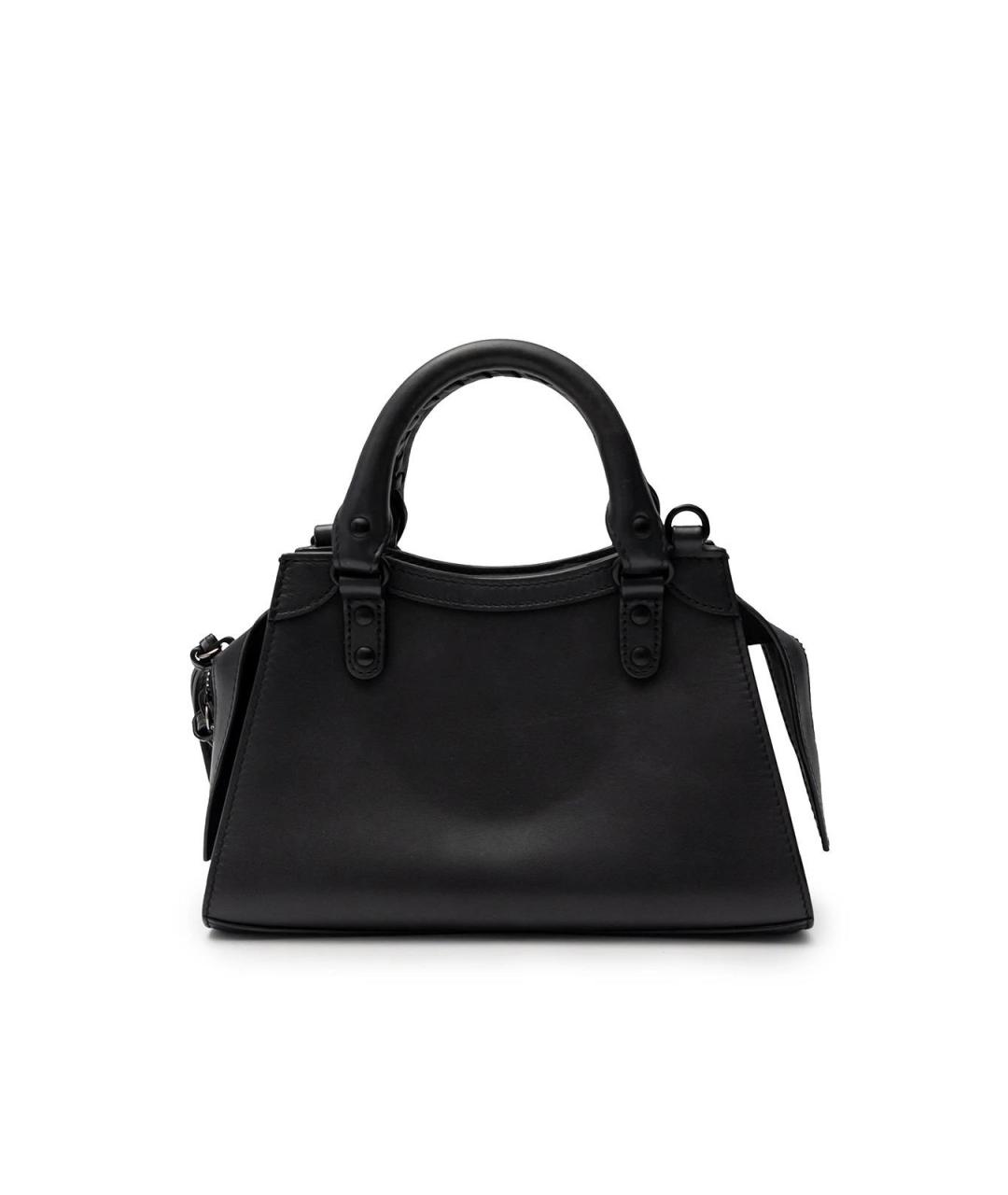 BALENCIAGA Черная кожаная сумка с короткими ручками, фото 3